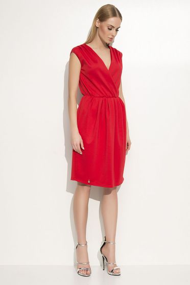 Rochie Makadamia rosie eleganta cu croi larg din material vaporos cu elastic in talie