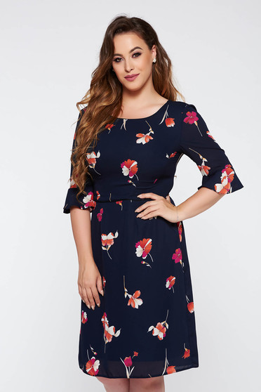 Rochie neagra eleganta din material vaporos neelastic captusita pe interior cu volanase la maneca