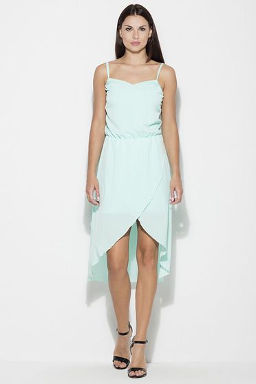 Rochie Katrus mint eleganta asimetrica midi cu bretele