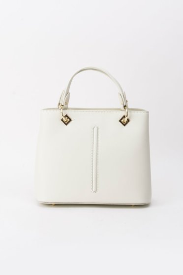 Geanta dama nude office din piele naturala cu accesorii metalice