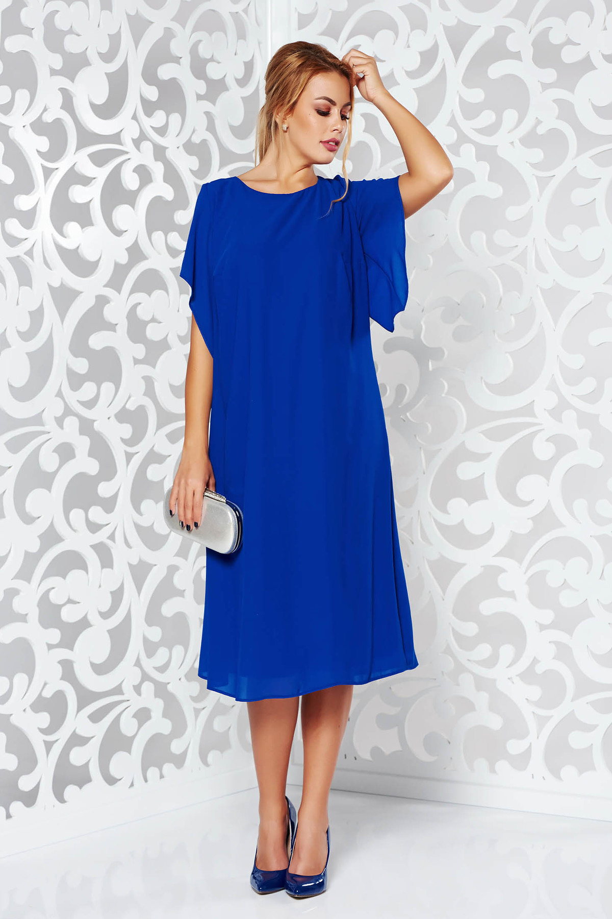 Pulover mustar cu broderie in colturi MO-6170 M