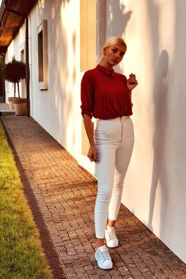 Bluza dama SunShine visinie eleganta plisata cu croi larg din material vaporos si transparent captusita pe interior