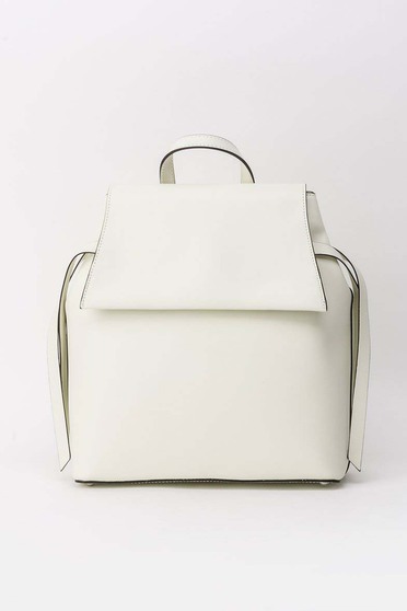 Rucsac gri casual din piele naturala cu manere reglabile
