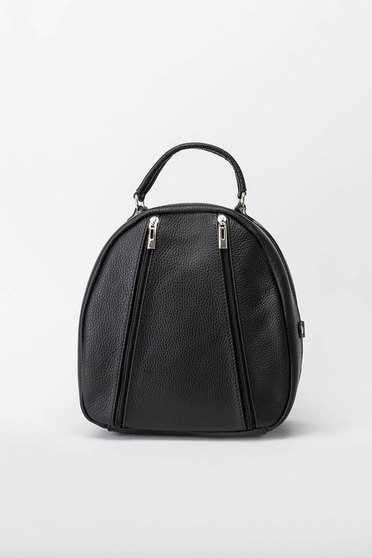 Rucsac negru casual din piele naturala