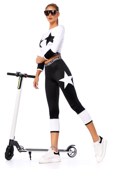 Set Ocassion alb sport cu un croi mulat din material elastic