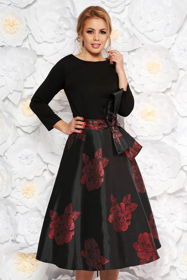 Rochie Artista visinie de ocazie midi in clos captusita pe interior accesorizata cu o fundita