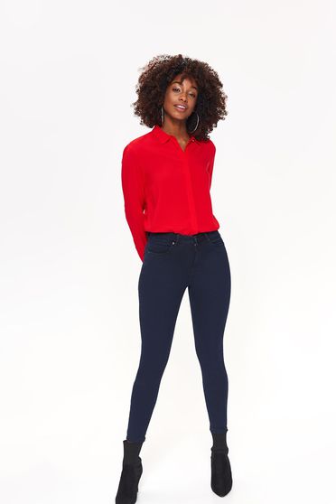 Camasa dama Top Secret rosie casual cu croi larg din material vaporos cu maneci lungi