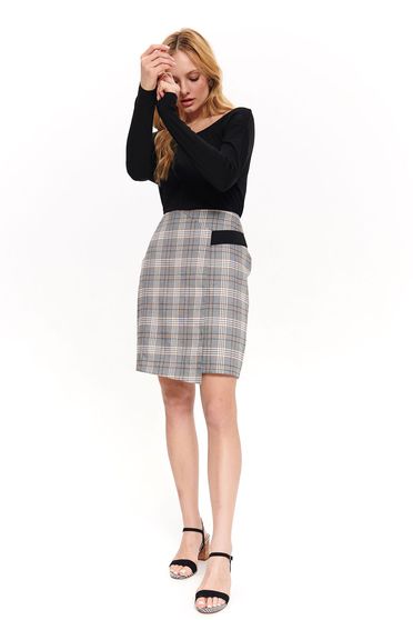 Bluza dama Top Secret neagra basic cu maneca lunga din material vaporos cu decolteu rotunjit
