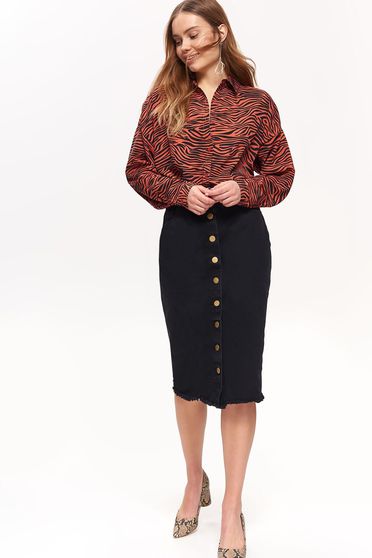 Camasa dama Top Secret rosie casual cu croi larg cu animal print