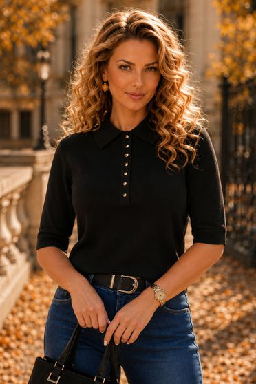 Ținută damă - bluza, blugi, geanta dama