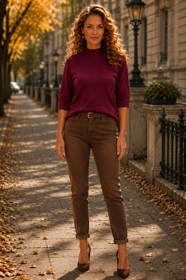 Ținută damă - bluza, blugi