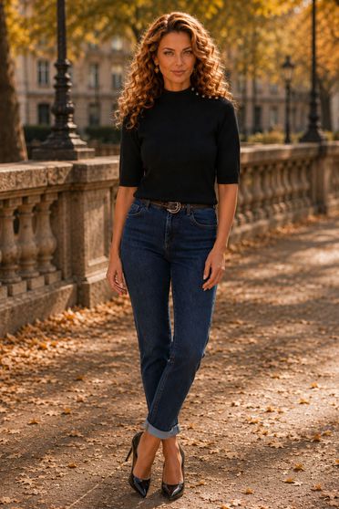 Ținută damă - blugi, geanta dama, bluza