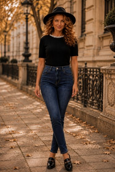 Ținută damă - bluza, blugi