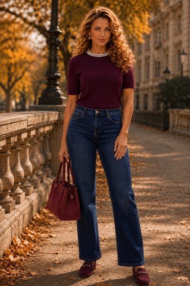 Ținută damă - bluza, geanta dama, blugi