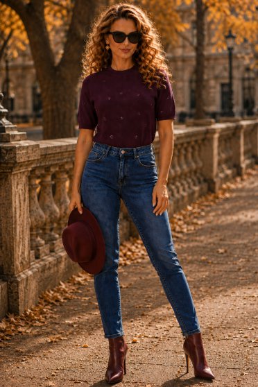 Ținută damă - bluza, blugi