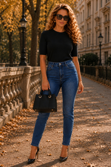 Ținută damă - bluza, blugi